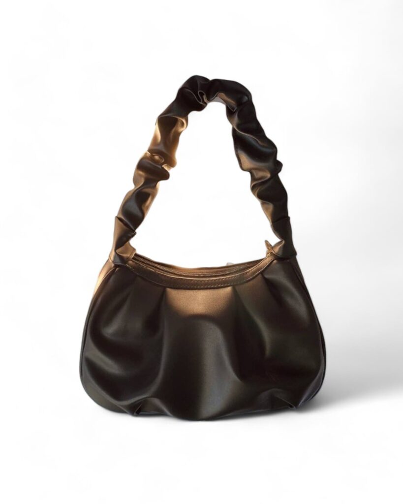 nidew black ruched bag photoroom