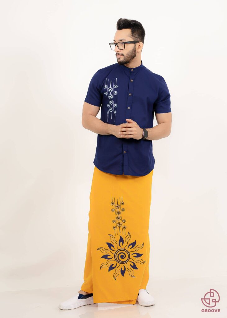 groove new year design yellow gents sarong